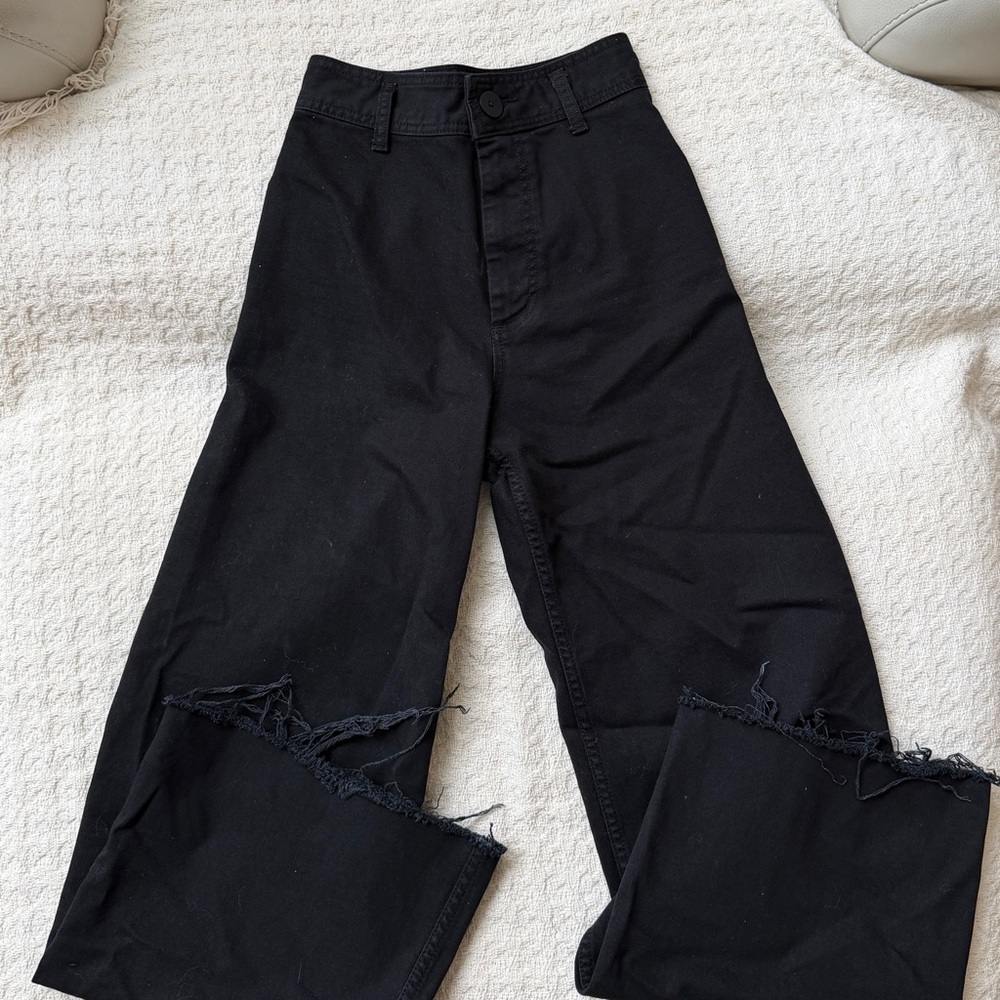 Zara Women’s Black Marine Wide Leg Jeans